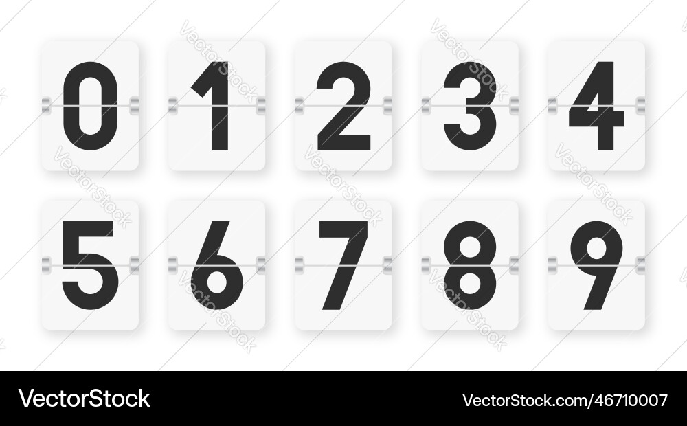 Flip Clock Numbers - Countdown Timer vector image