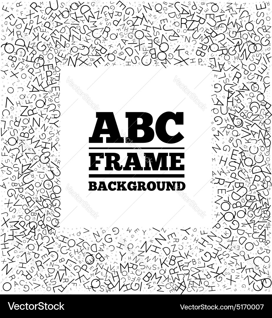 Frame created from the letters of different sizes vector image