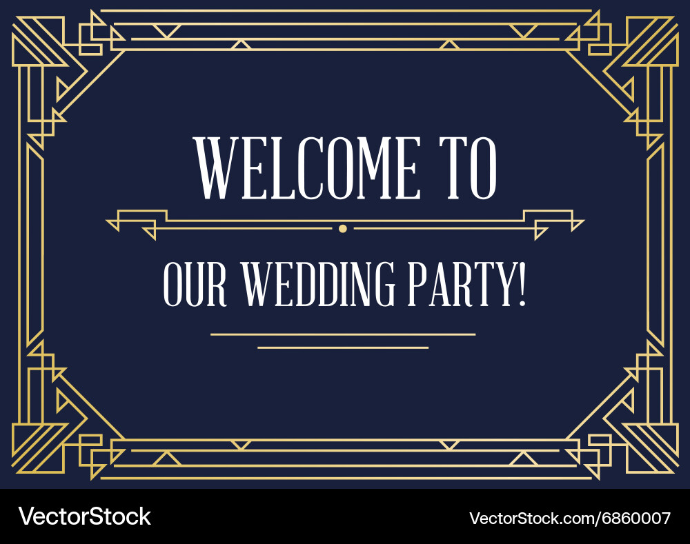 Gatsby style invitation in art deco or nouveau Vector Image