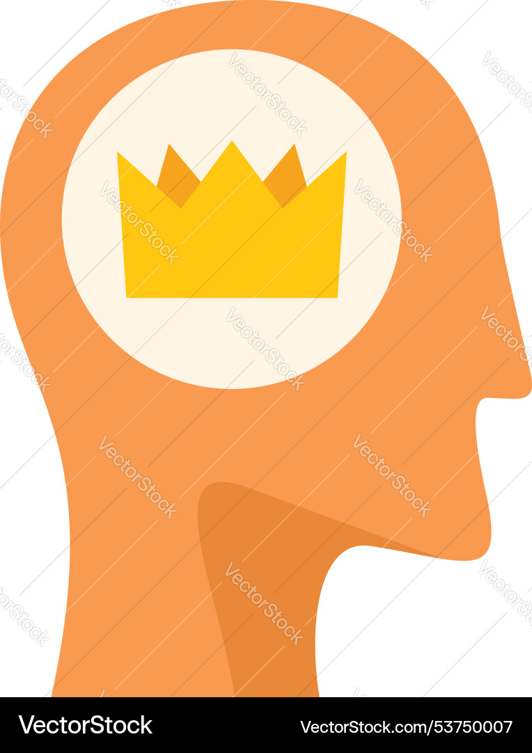 Human head thinking about crown symbol inside mind Human head thinking about crown symbol inside mind vector image