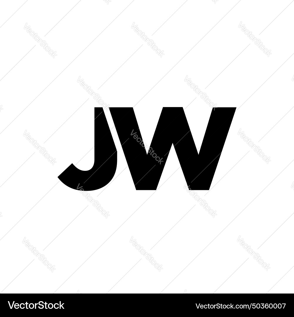 Letter j and w jw logo design template minimal vector image