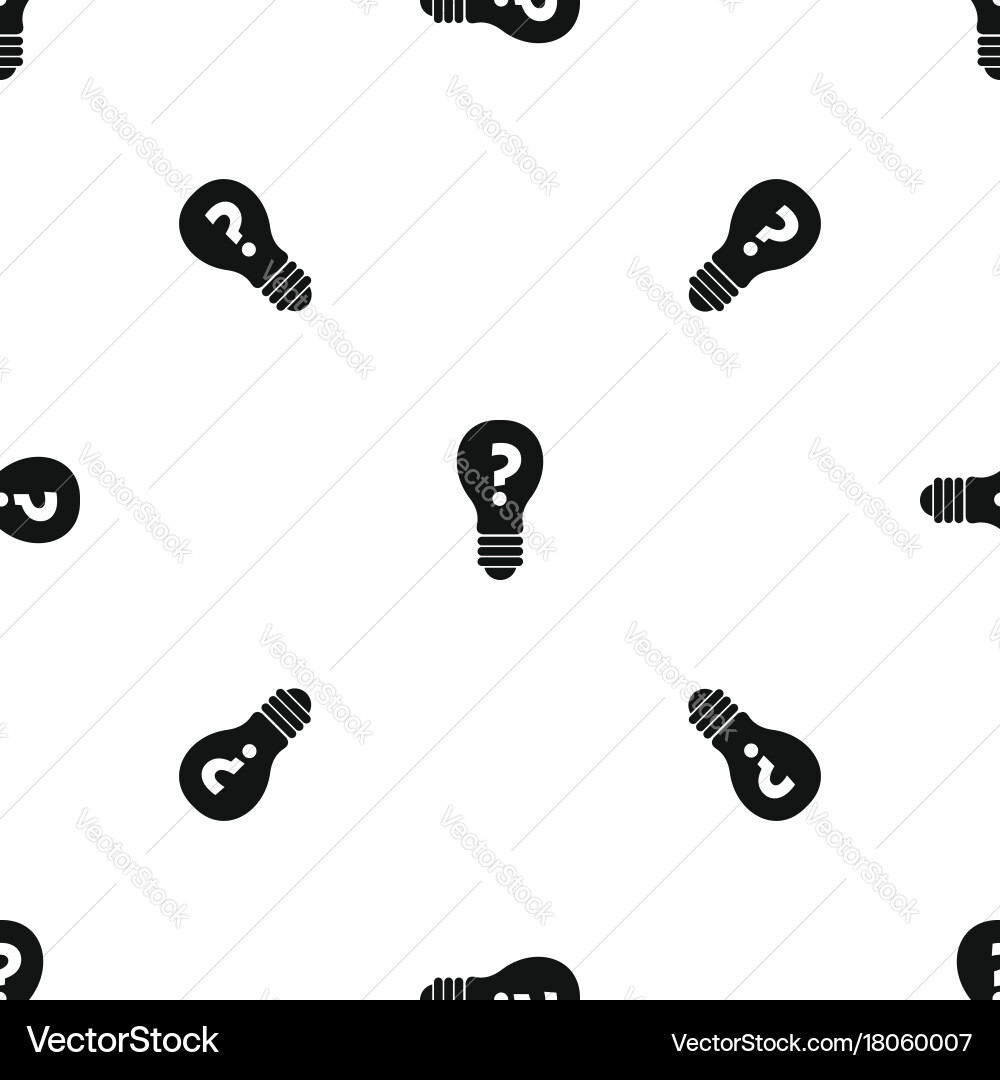 Light bulb with question mark inside pattern vector image