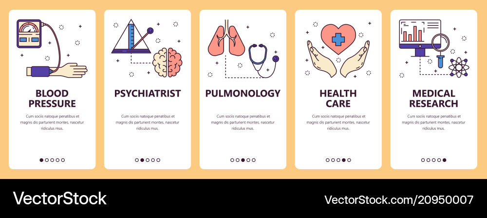 Line art web and mobile app template set vector image