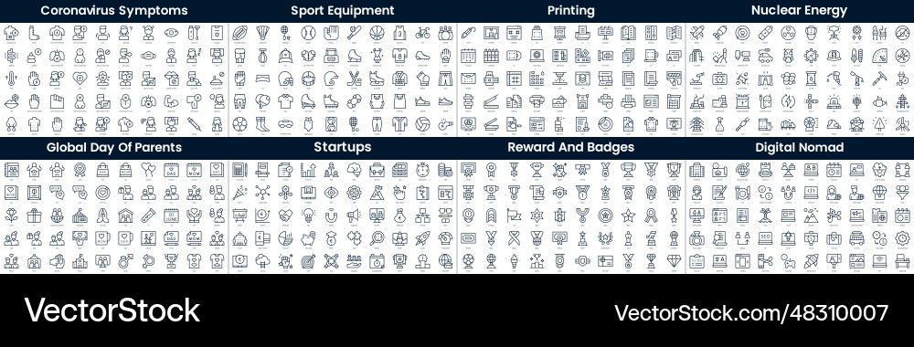 Linear style icons pack in this bundle include vector image