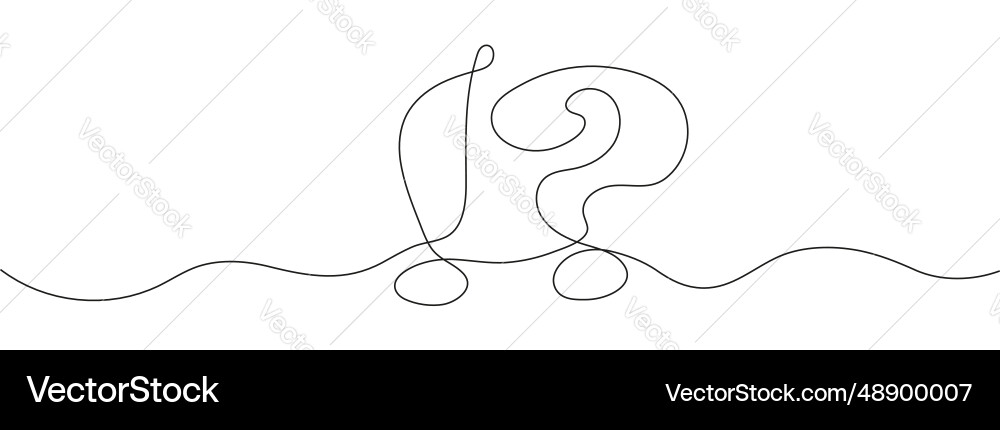 Question and exclamation marks one line art faq Question and exclamation marks one line art faq vector image