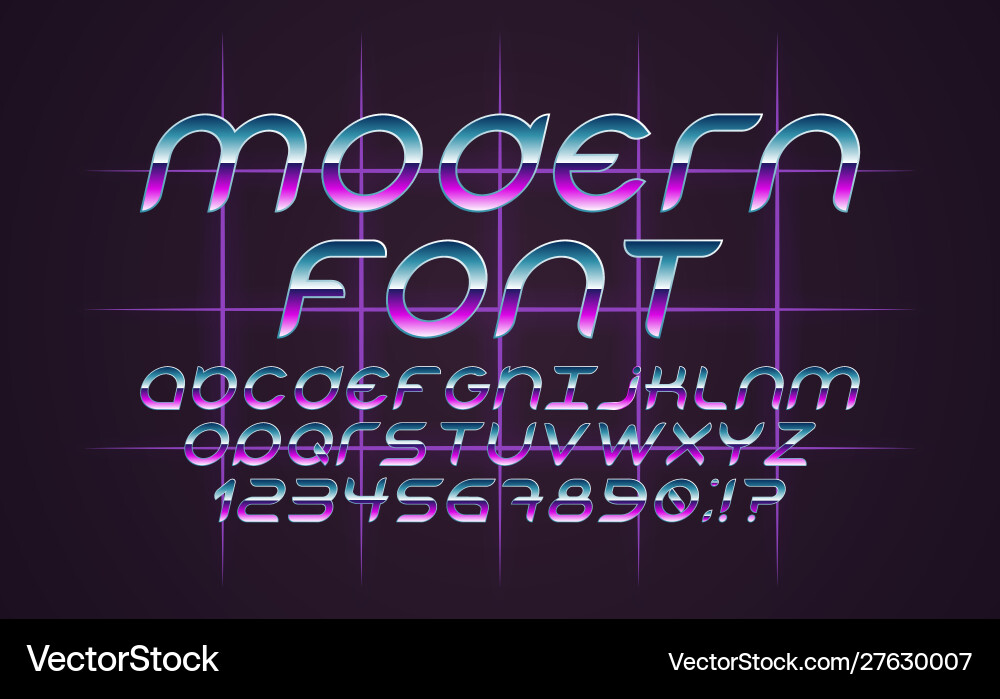 Retro 80s Font Collection vector image