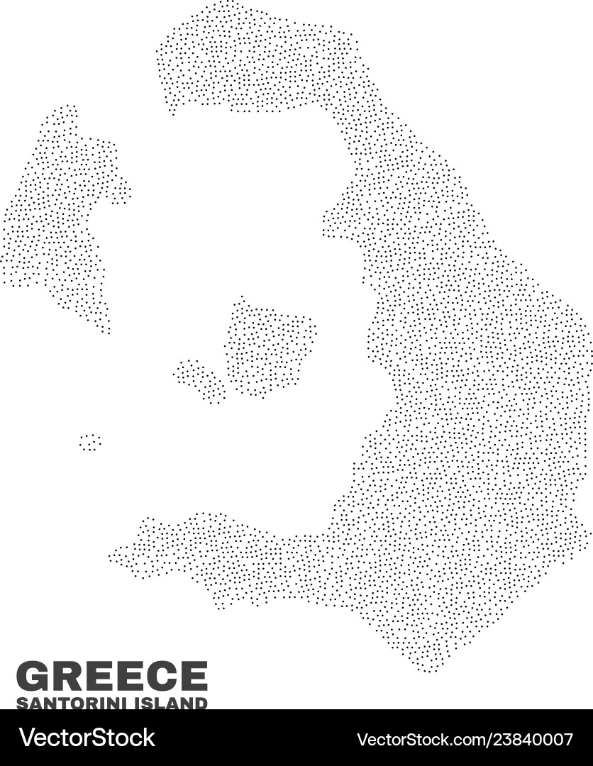 Santorini island map of dots Vector Image