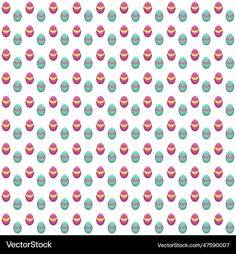 Seamless pattern of cartoon colored easter eggs vector image