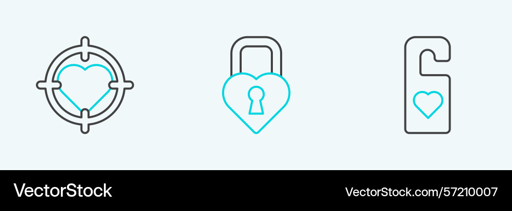 Set line please do not disturb with heart Set line please do not disturb with heart Vector Image