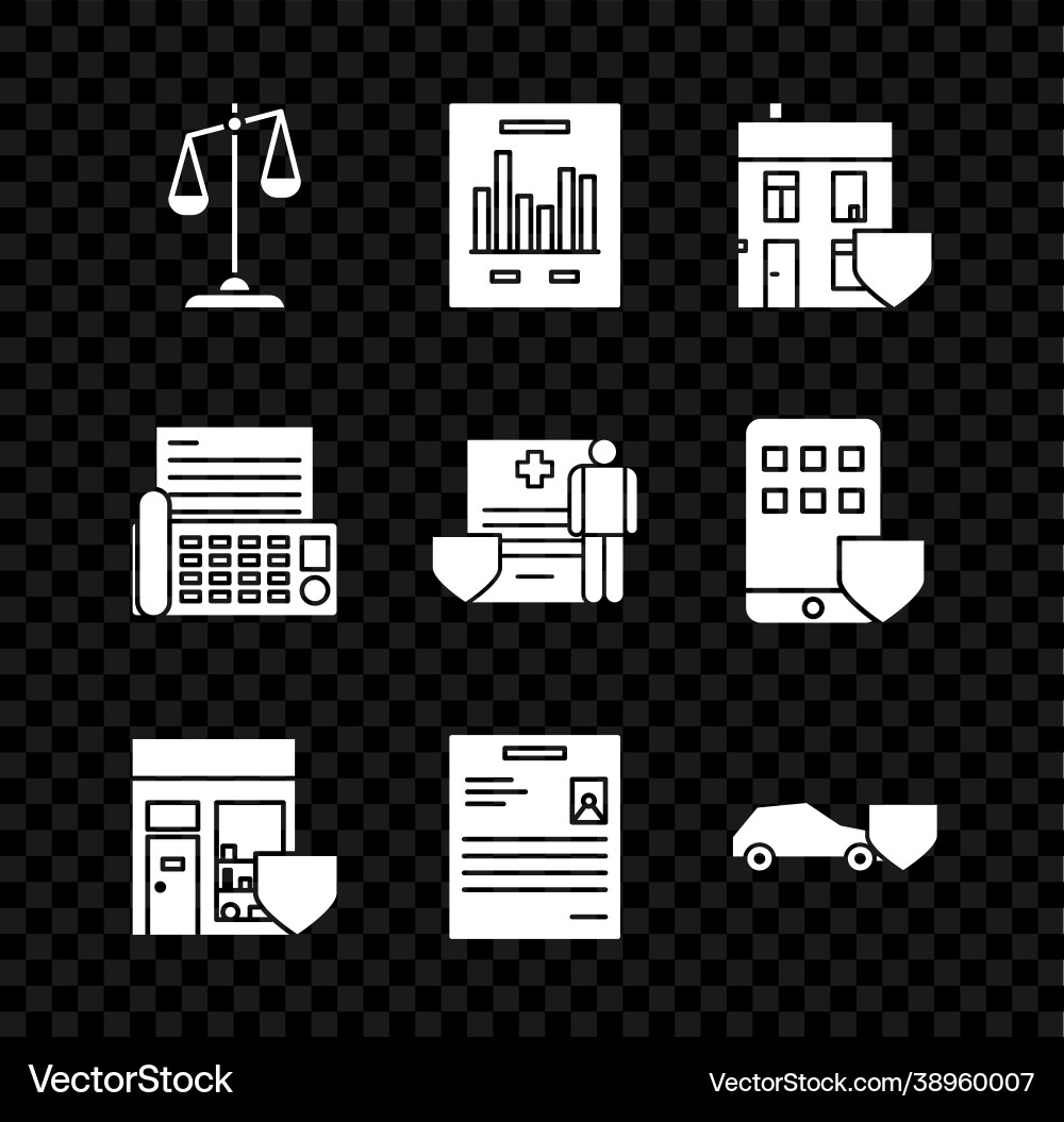 Set scales justice document with graph chart Set scales justice document with graph chart vector image