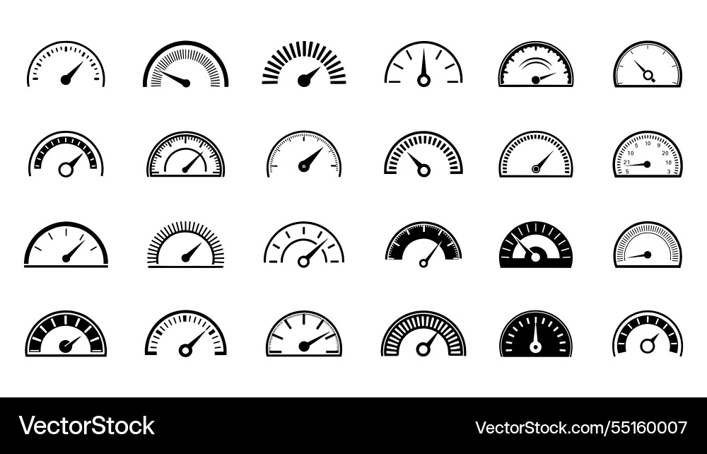 Speedometer tachometer icons speed indicator vector image
