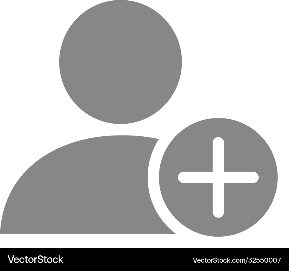 User Profile with Add Friend Icon vector image