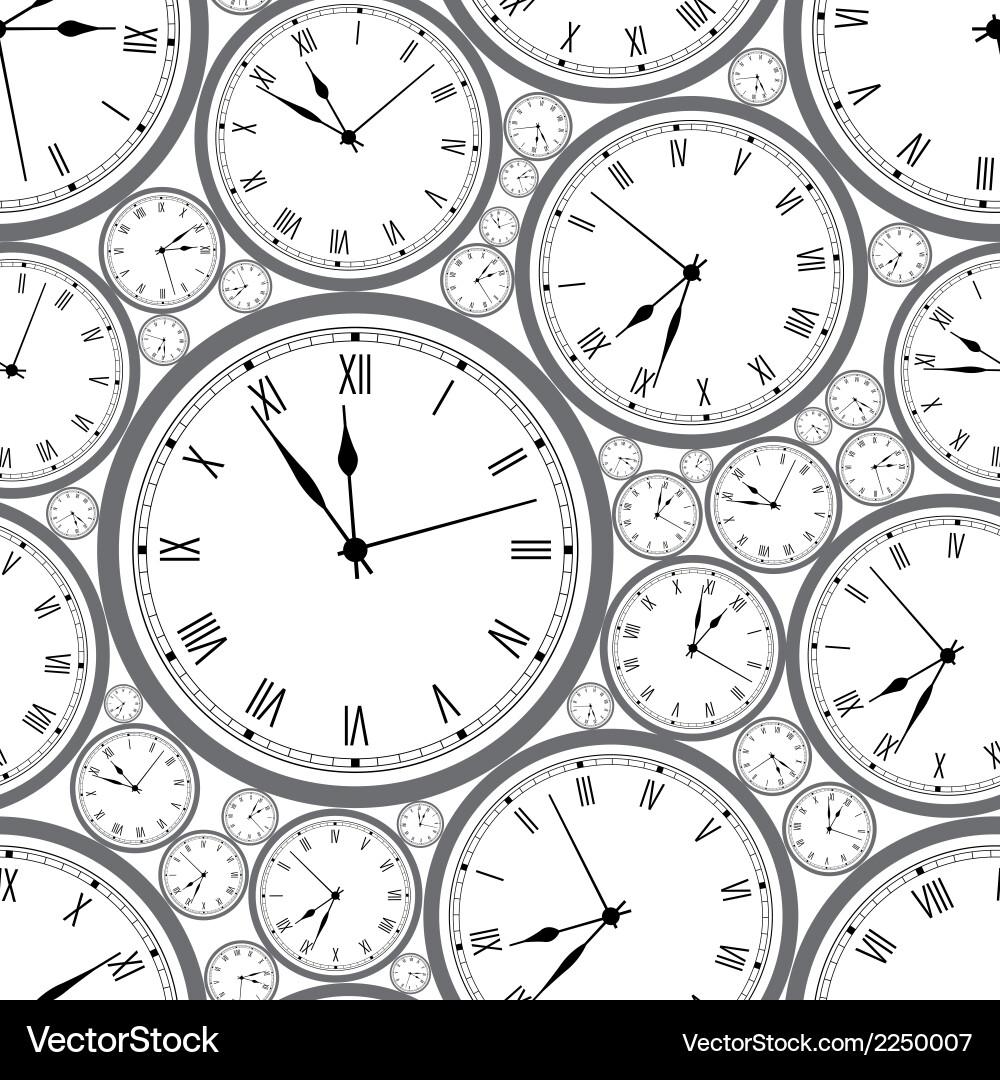 Watch Pattern - Seamless Clock Texture vector image