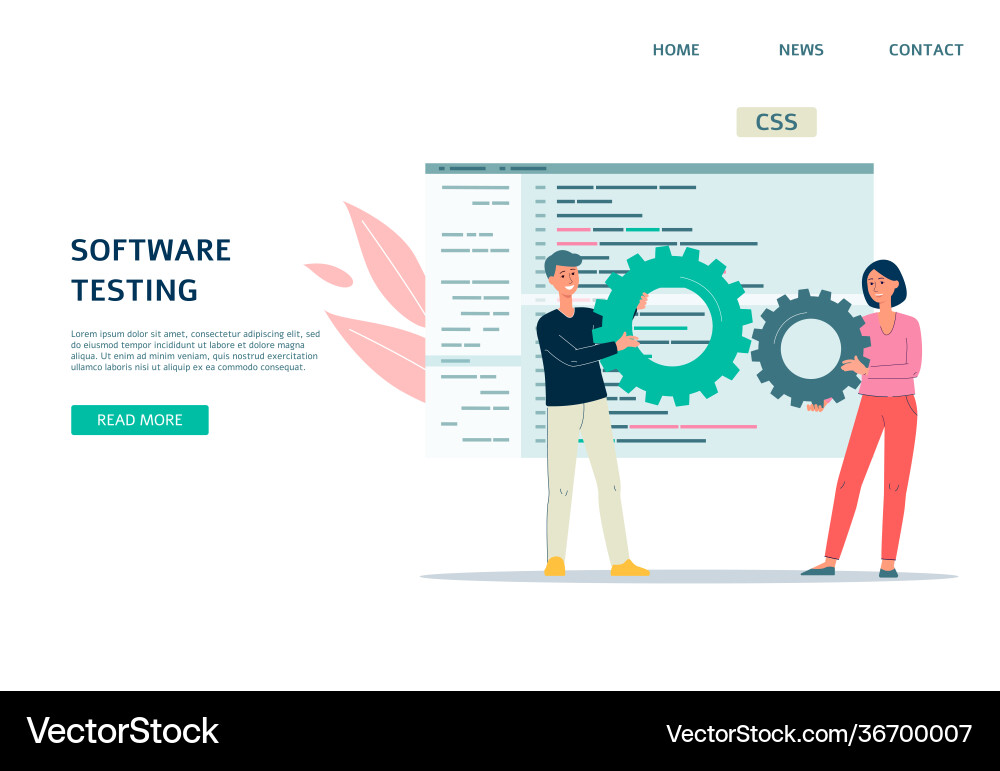 Website page for computer or app software testing vector image