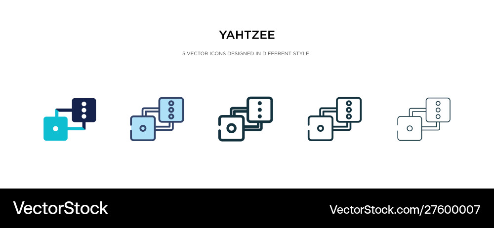 Yahtzee icon in different style two colored Yahtzee icon in different style two colored vector image