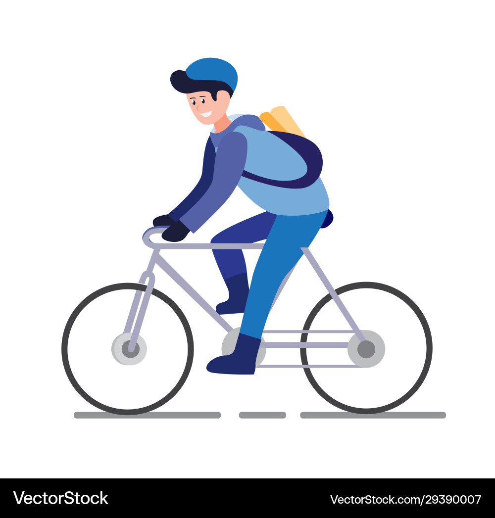 Zeitungen Junge oder Kurierrad Mann Fahrrad fahren Zeitungen Junge oder Kurierrad Mann Fahrrad fahren vektorbild