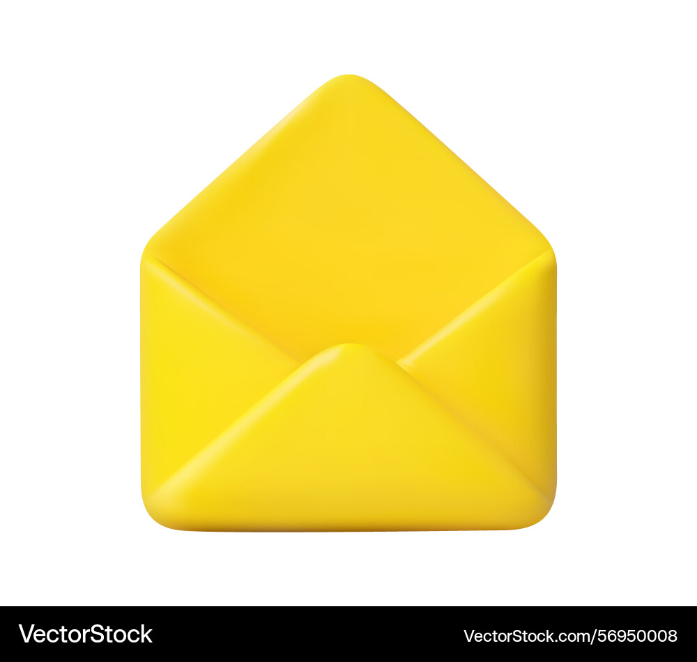 3d open mail envelope icon Vector Image