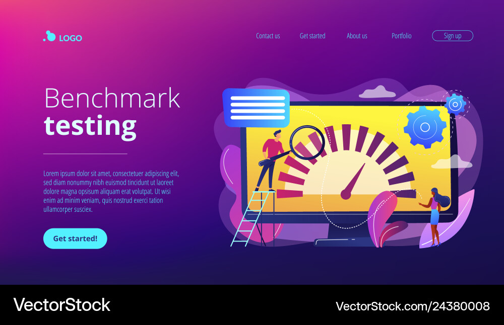 Benchmark testing concept landing page Benchmark testing concept landing page vector image