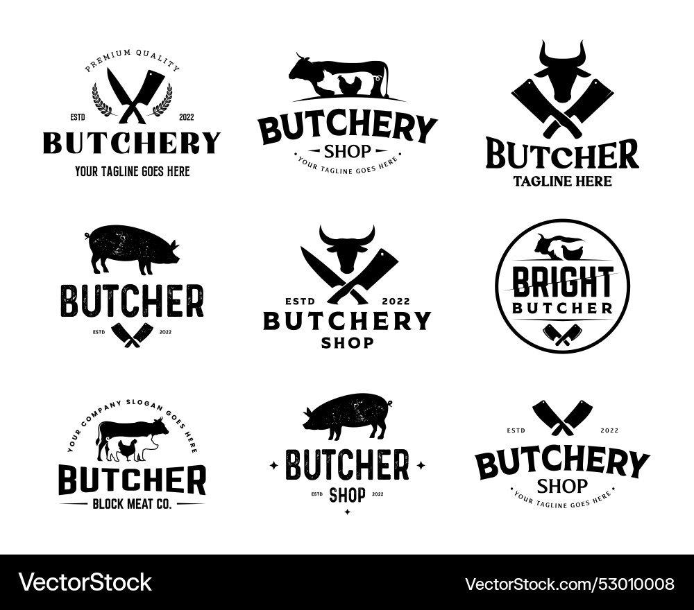 Butcher Shop Logo Template Vector Image