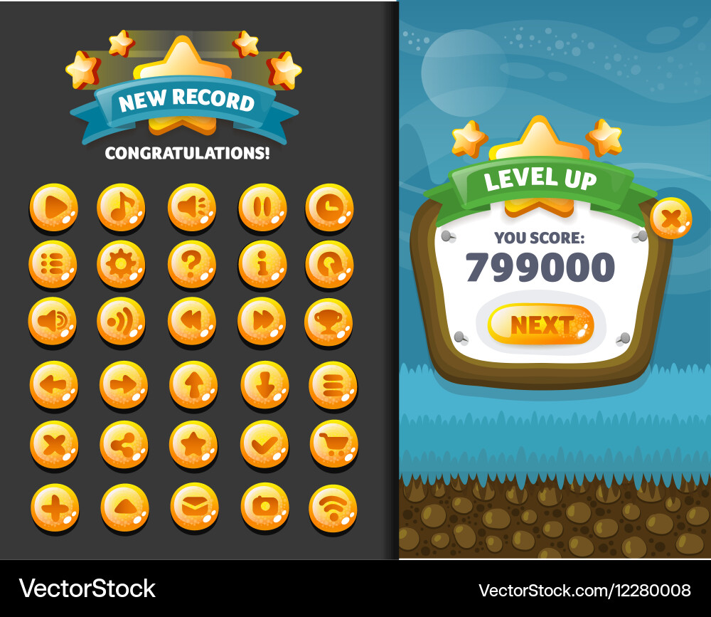 Casual UI Button Set vector image