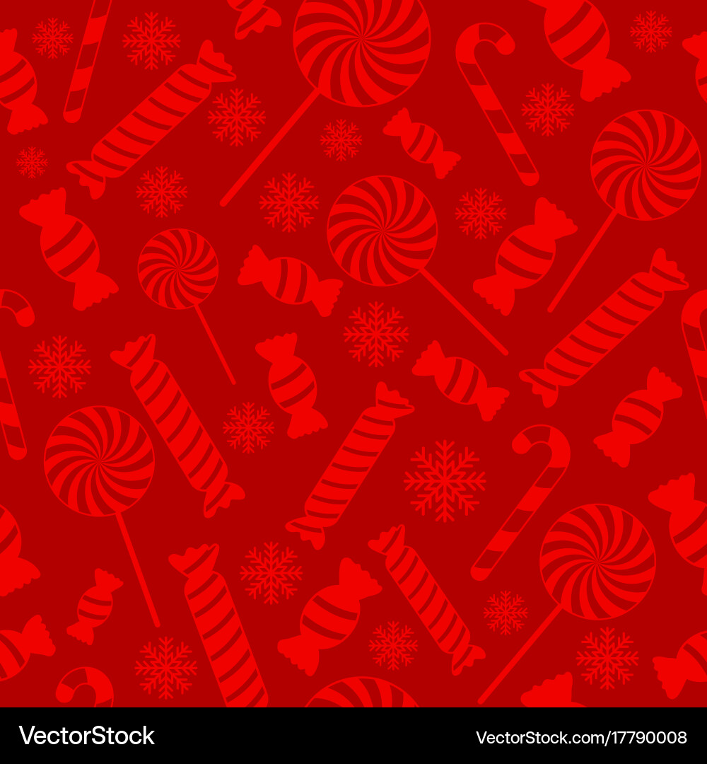Christmas Candy Snowflake Pattern Vector Image