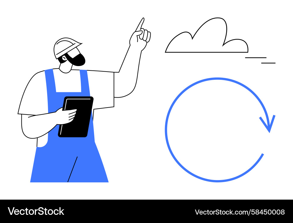 Cloud Computing Worker Vector Image