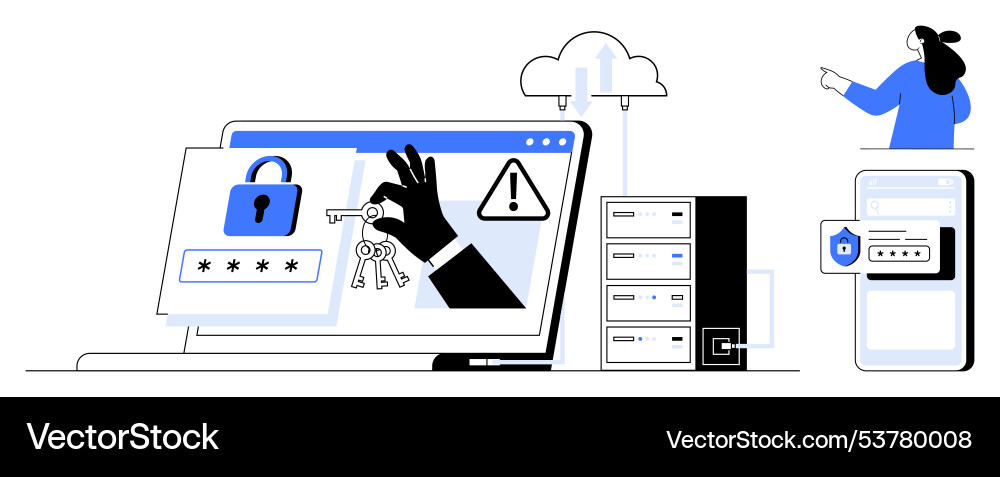 Digital security system with data protection Digital security system with data protection vector image