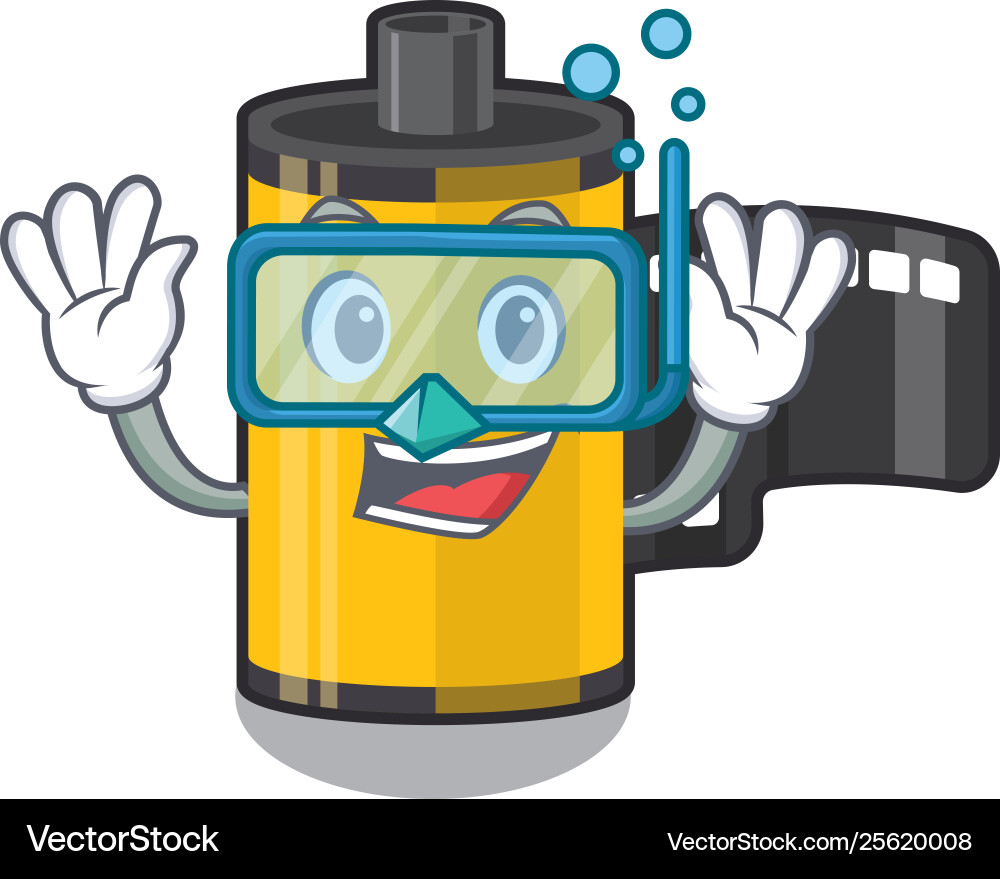 Diving camera roll isolated with character Vector Image
