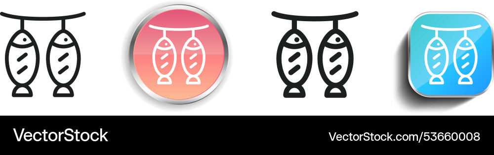 Dried icon thin linear regular and button style vector image