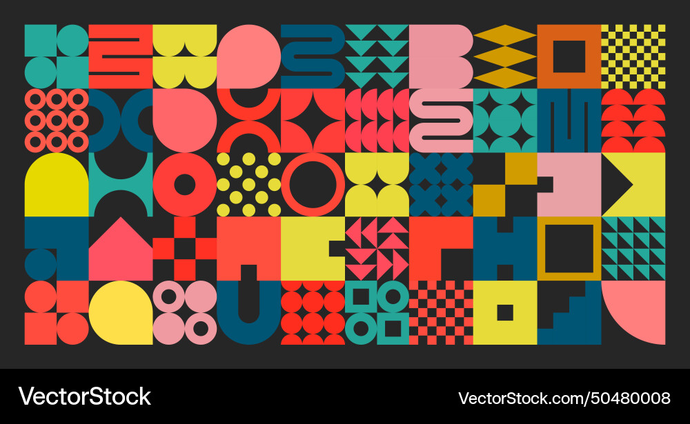 Geometric texture with simple shapes symbols Geometric texture with simple shapes symbols vector image