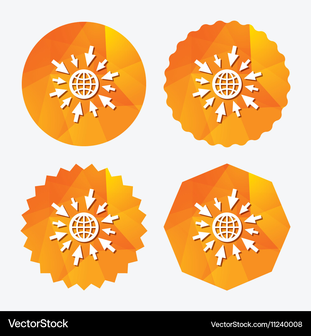 Go to web icon globe with mouse cursors Vector Image