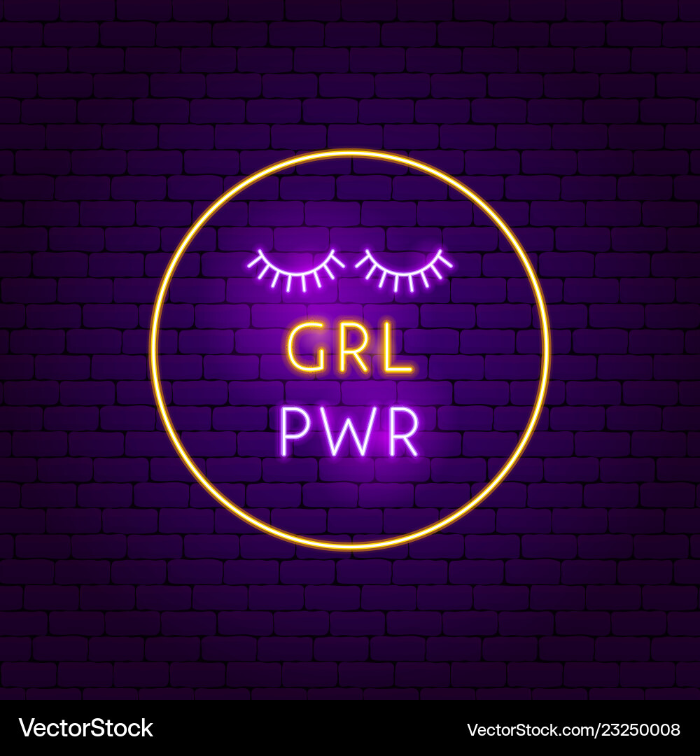 Grl pwr neon sign vector image