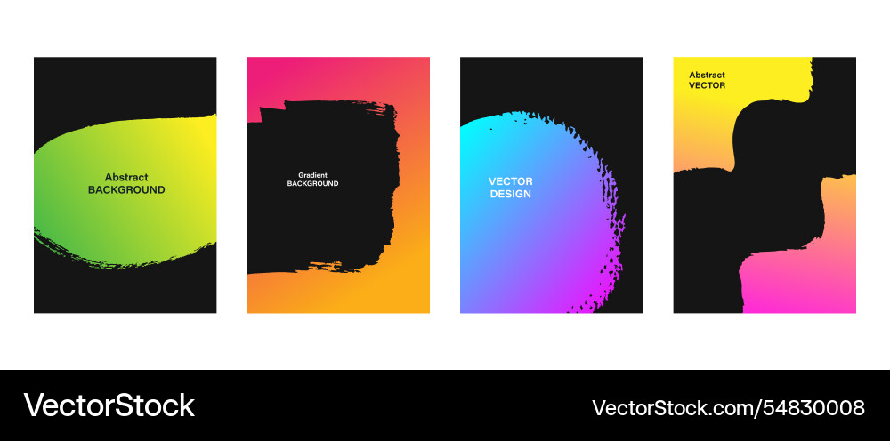Grunge abstract brushstrokes gradient frames set Grunge abstract brushstrokes gradient frames set vector image