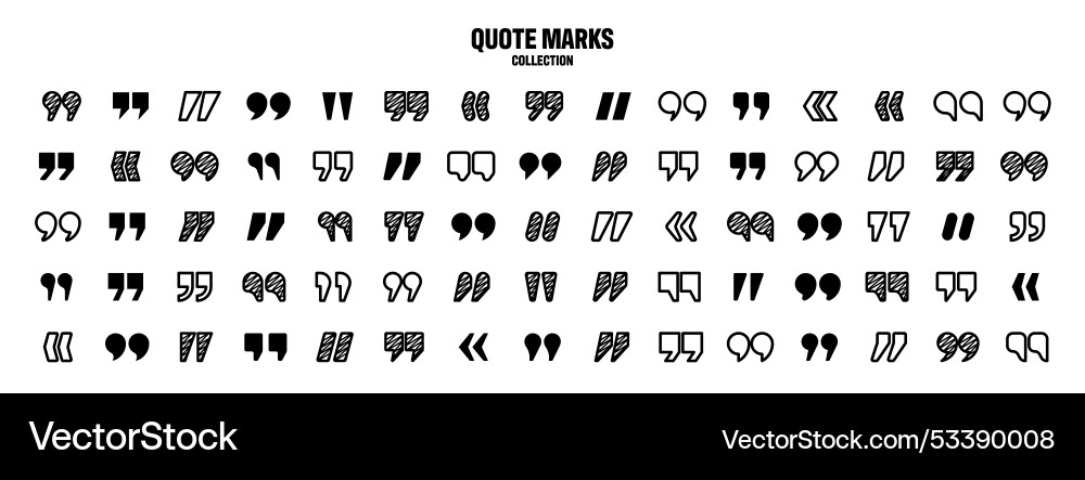 Hatched text quotation marks hand drawn quotes Vector Image