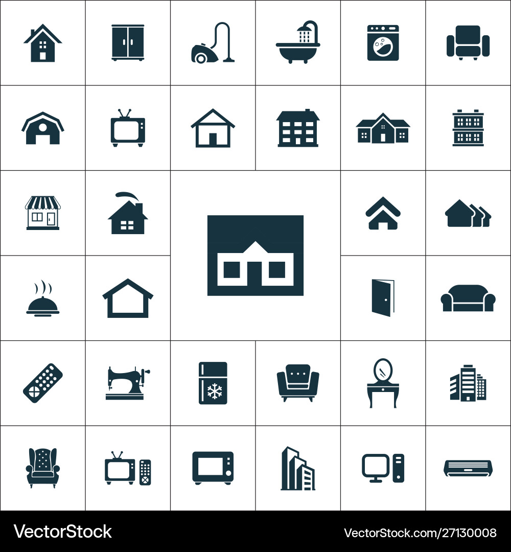 Home icons universal set for web and ui vector image