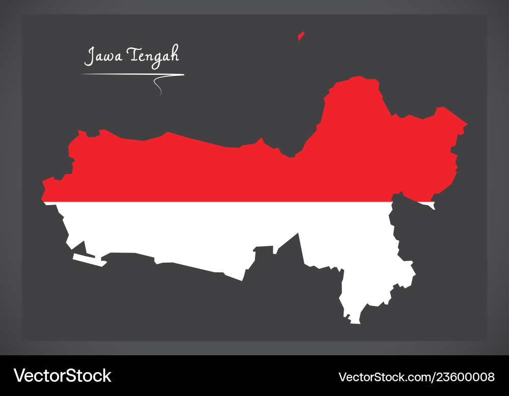 Jawa tengah indonesia map with indonesian Jawa tengah indonesia map with indonesian vector image