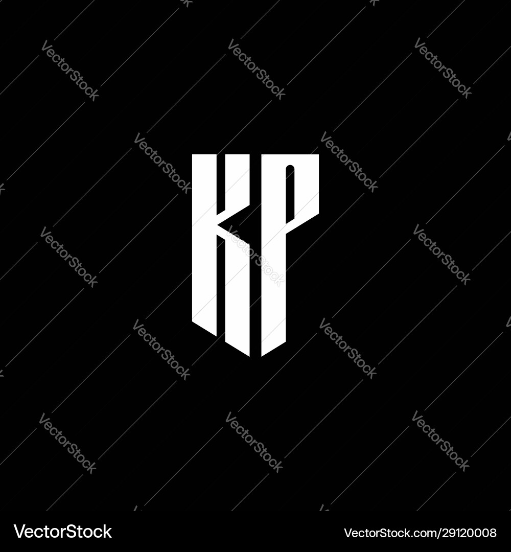Kp logo monogram with emblem style isolated vector image