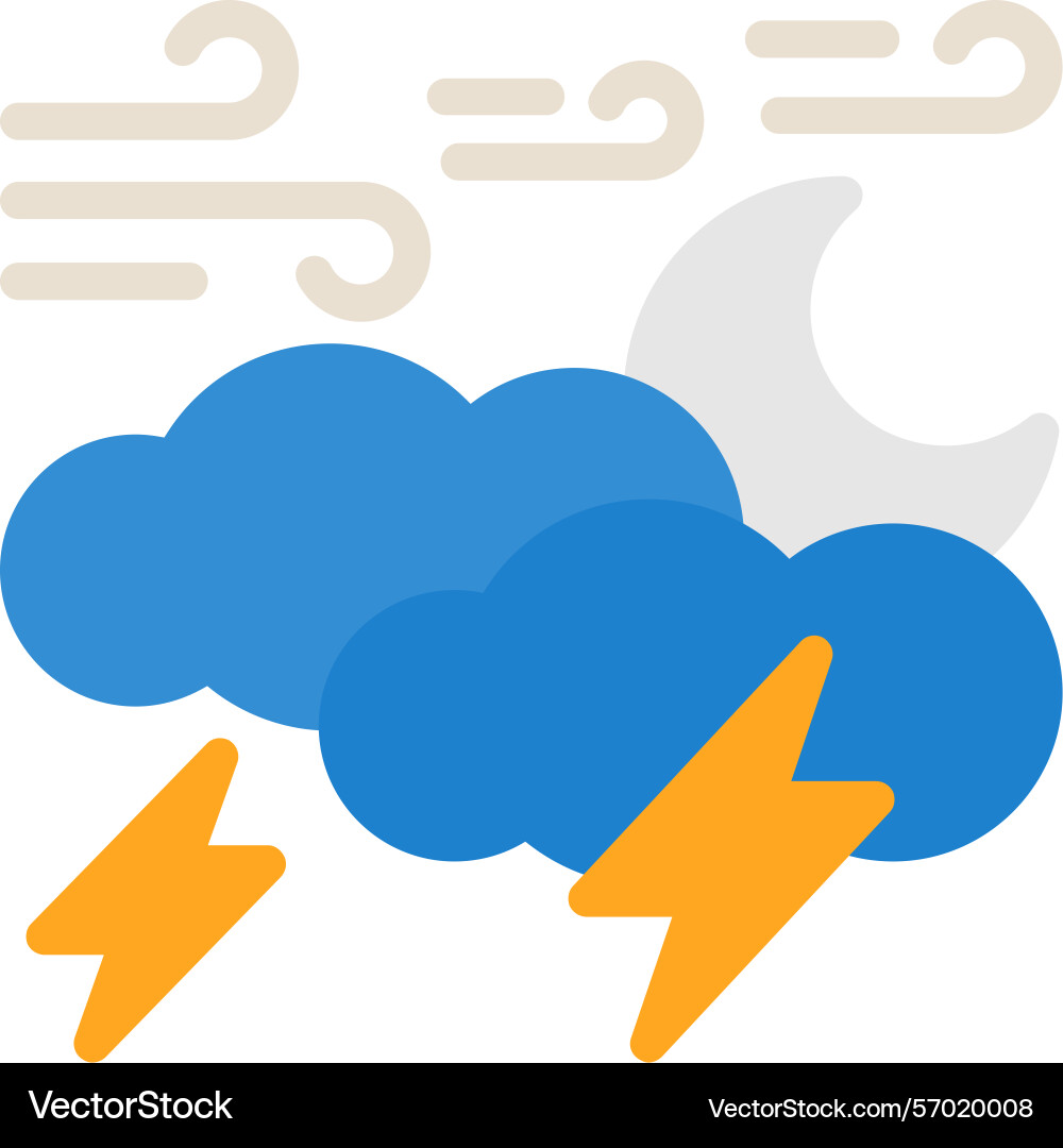 Lightning flat style icon design vector image