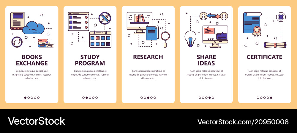 Line art web and mobile app template set Line art web and mobile app template set Vector Image