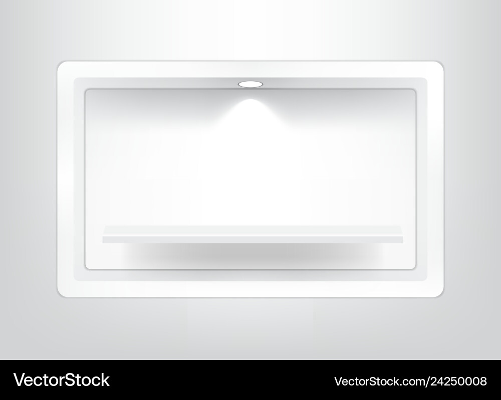 Mock up realistic empty square shelf for interior vector image
