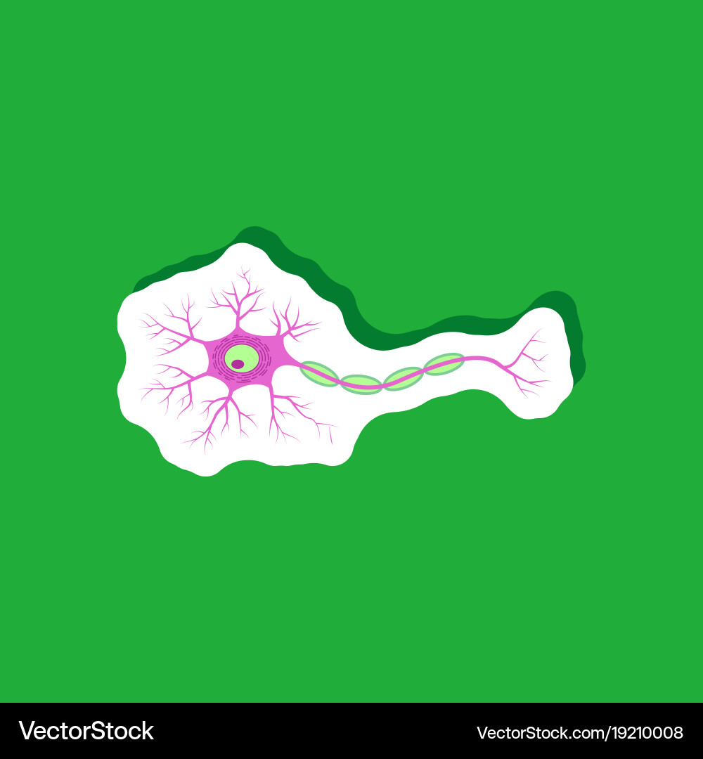 Neuron paper sticker on stylish background vector image