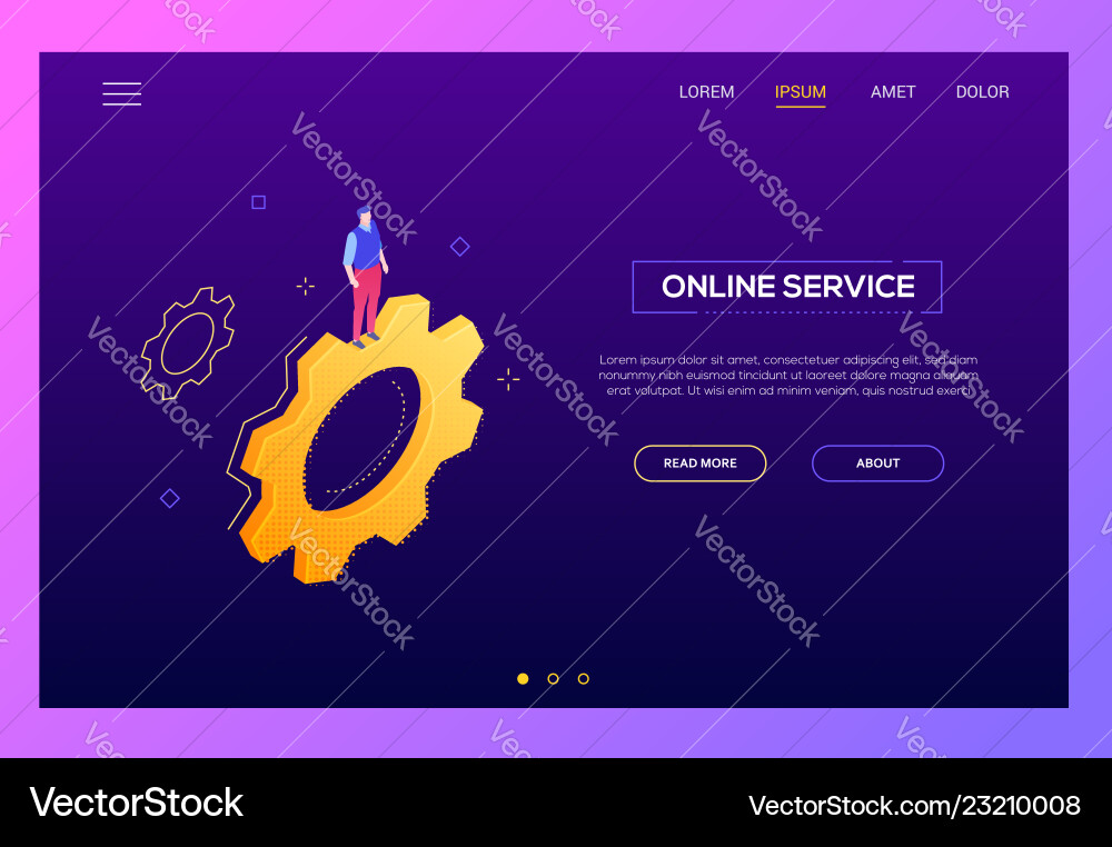 Online service - modern isometric web vector image