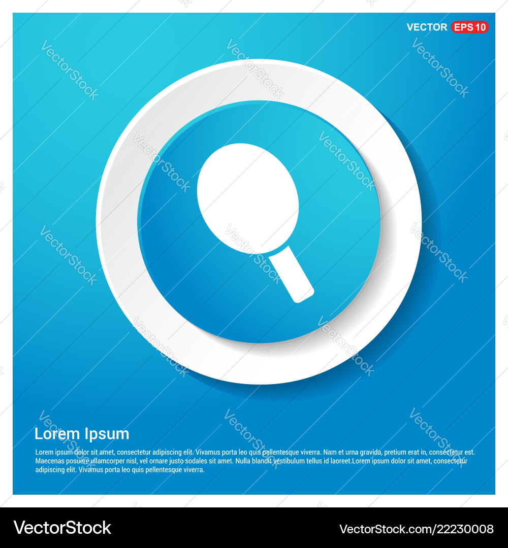 Racket icon abstract blue web sticker button Vector Image
