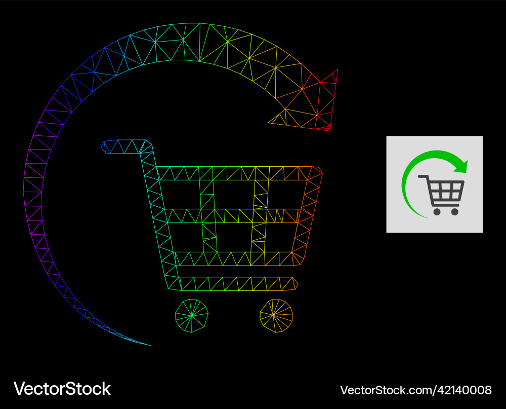 Rainbow gradiented polygonal network repeat Rainbow gradiented polygonal network repeat vector image