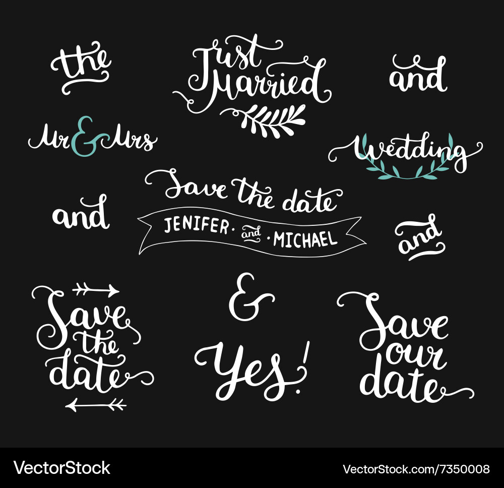 Save the date collection vector image