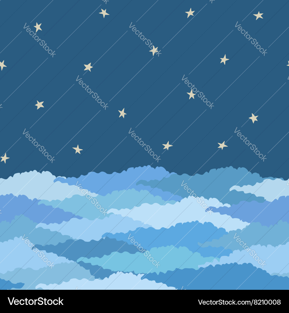 Seamless pattern made from night sky with clouds vector image