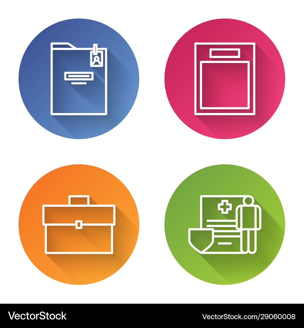 Set line personal folder empty form briefcase Set line personal folder empty form briefcase vector image