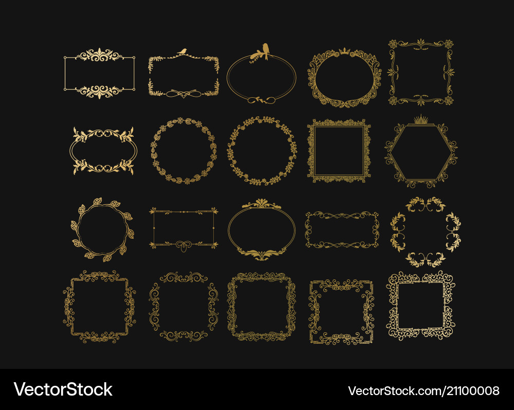 Set of vintage elements vector image