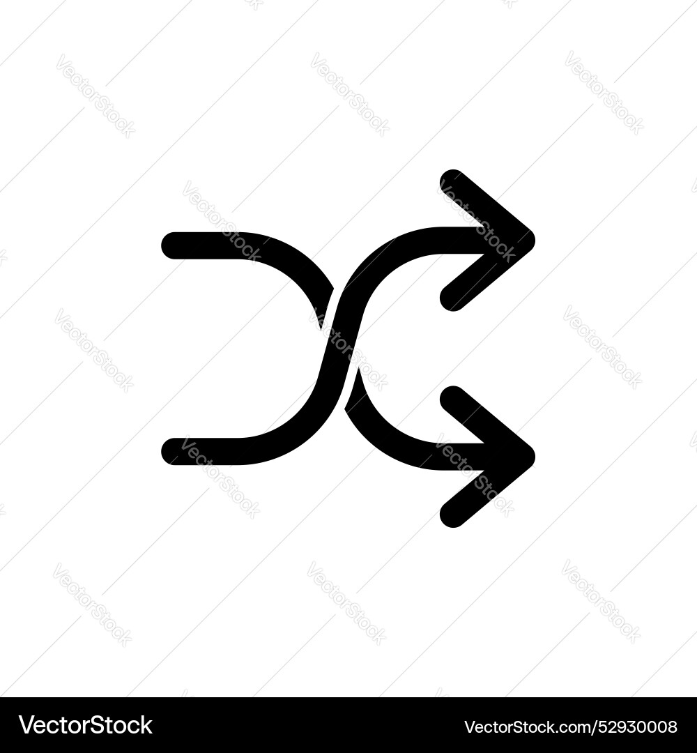 Shuffle arrow icon set cross random and double Vector Image