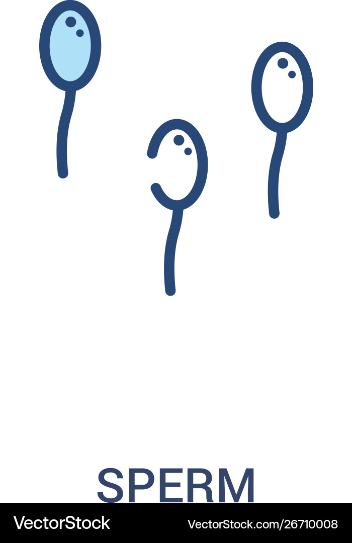 Sperm concept 2 colored icon simple line element Sperm concept 2 colored icon simple line element vector image